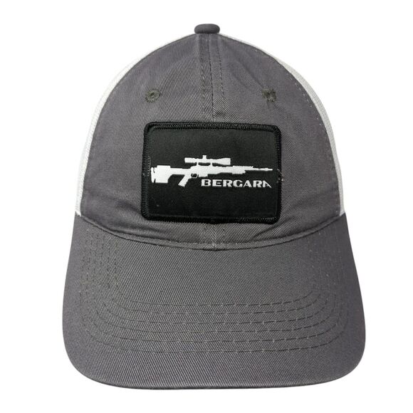 Bergara Strapback Trucker Hat Gray OS Adjustable Mesh Back Platinum Outdoor Cap - Picture 1 of 9